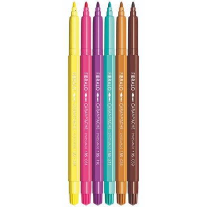 The 6 Fibralo fibre-tipped pen colours in the Kawaii Candy World set