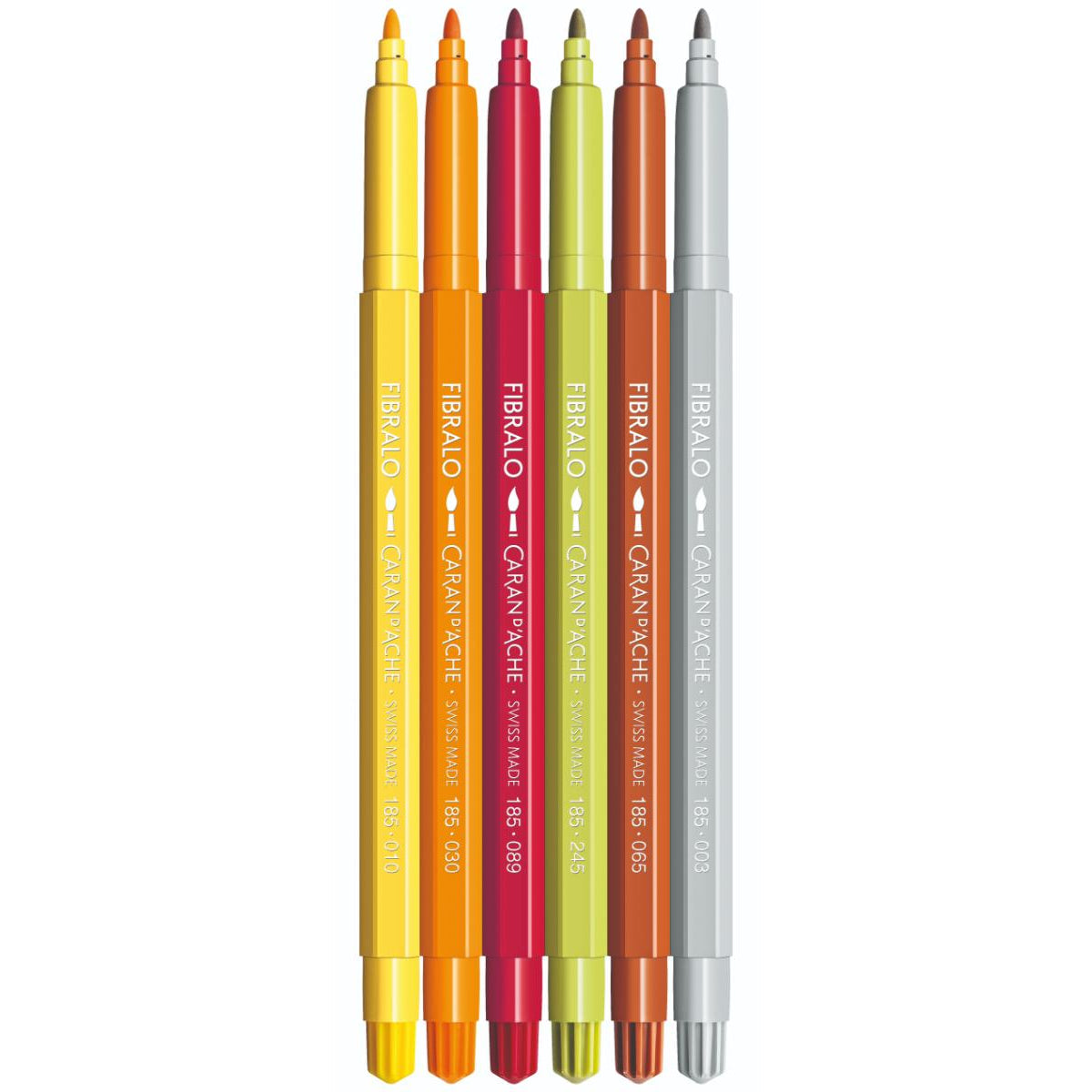 The 6 Fibralo fibre-tipped pen colours in the Kawaii Cute Animals set
