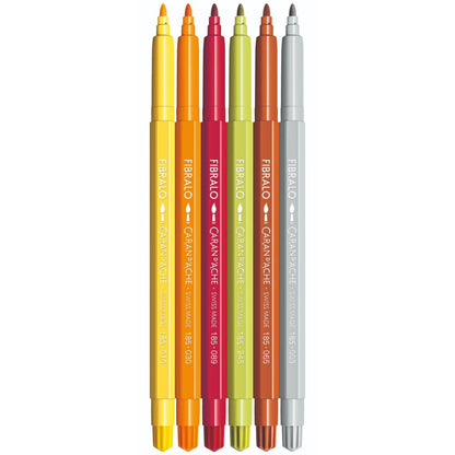 The 6 Fibralo fibre-tipped pen colours in the Kawaii Cute Animals set