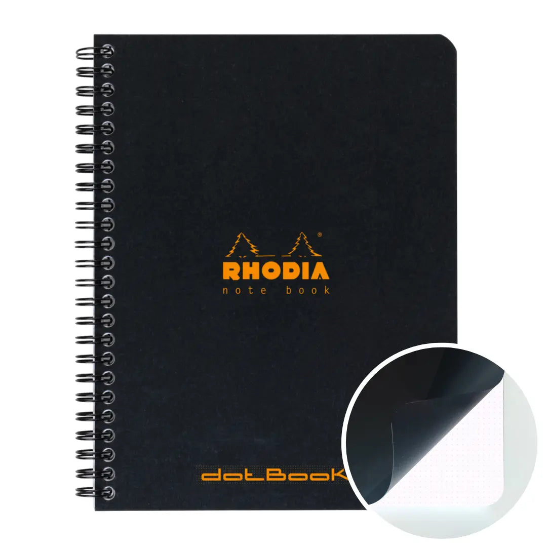 Rhodia Classic Wirebound Dotted Notebook A5 - Black