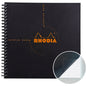 Rhodia wirebound grid reverse book 8 x 8 inches with black cover