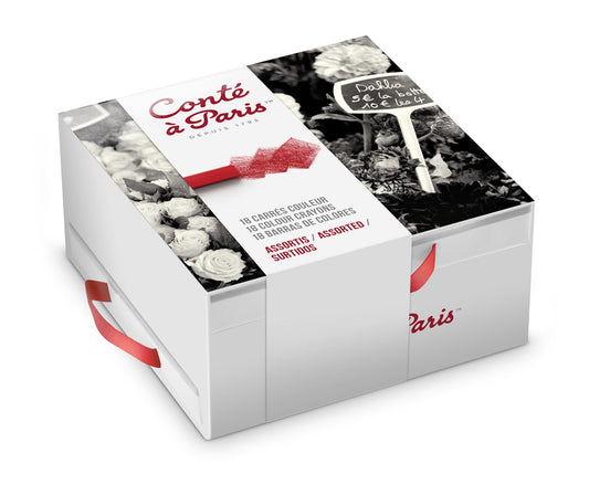 Conte a Paris Colour Pastel Carré Drawer Box Set of 18