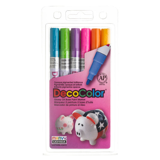 Marvy Uchida DECOCOLOR® Marker Fine - Hot Colors Set of 6