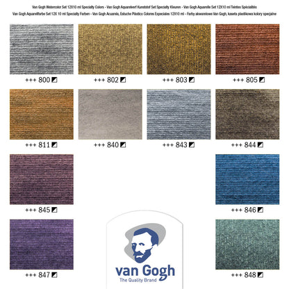 Van Gogh Pocket Box 12 Tube Set Specialty (Metallics / Interference)