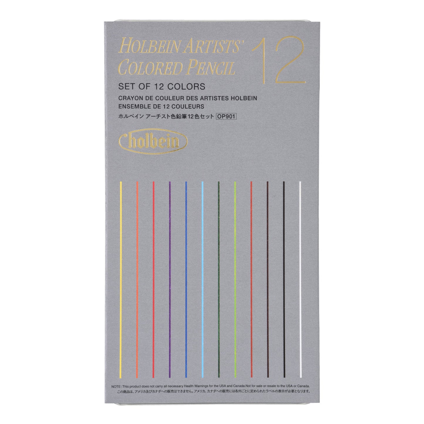 Coffret de 12 crayons de couleur Holbein Artists' - Basique