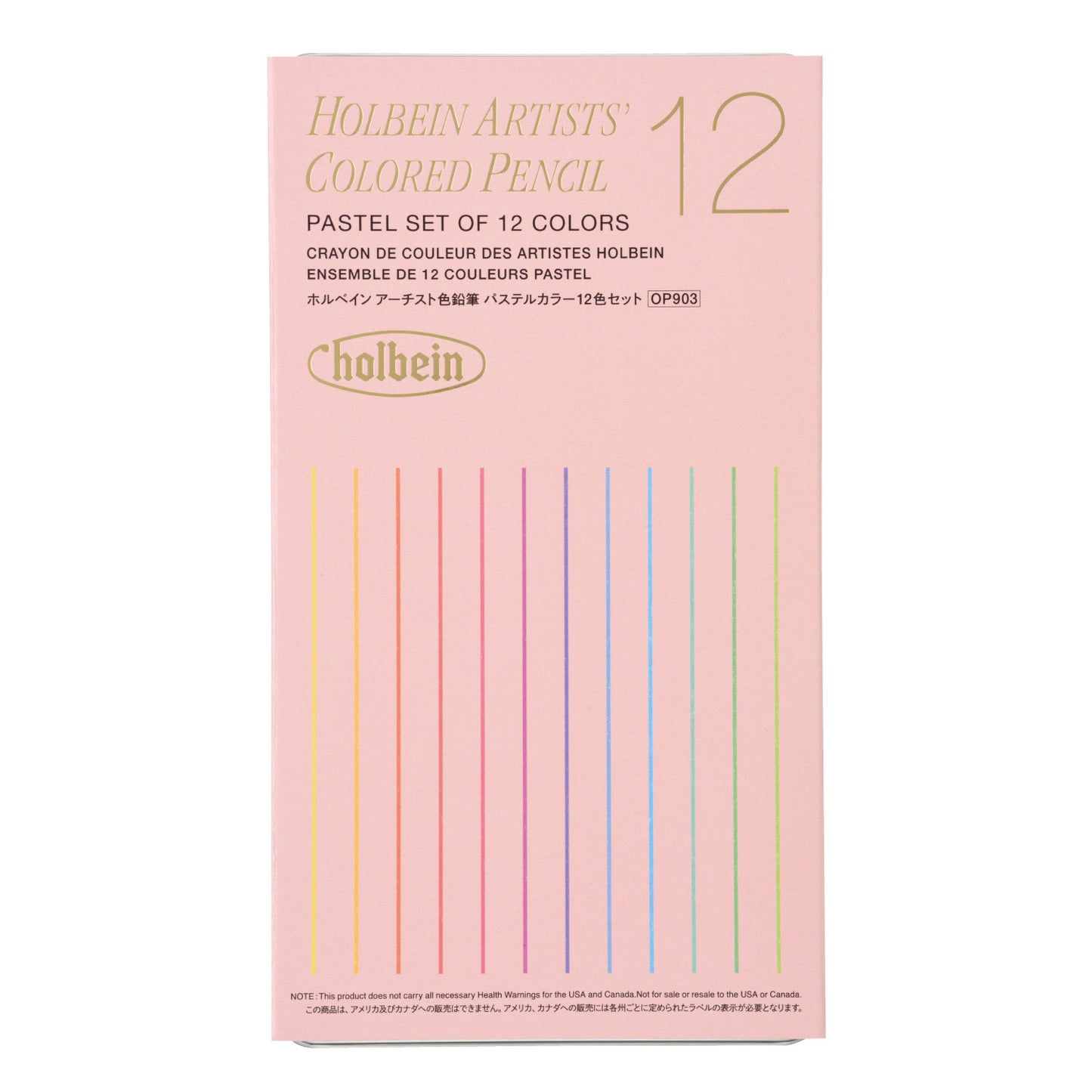 Holbein - Set de 12 crayons de couleur pour artistes - Pastel