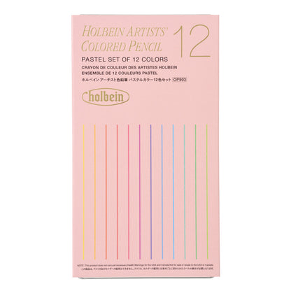 Holbein - Set de 12 crayons de couleur pour artistes - Pastel