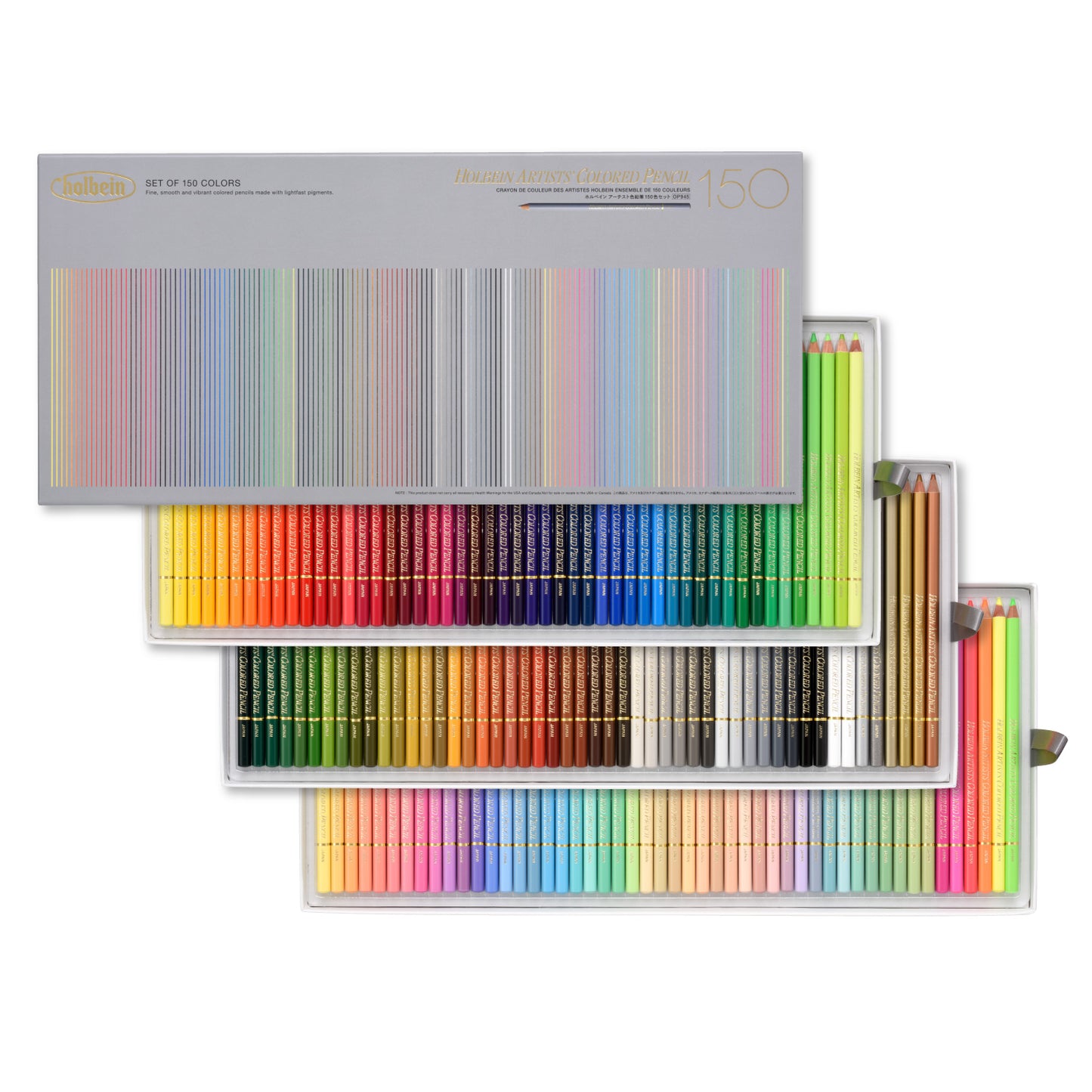 Holbein – Lot de 150 crayons de couleur d'artiste