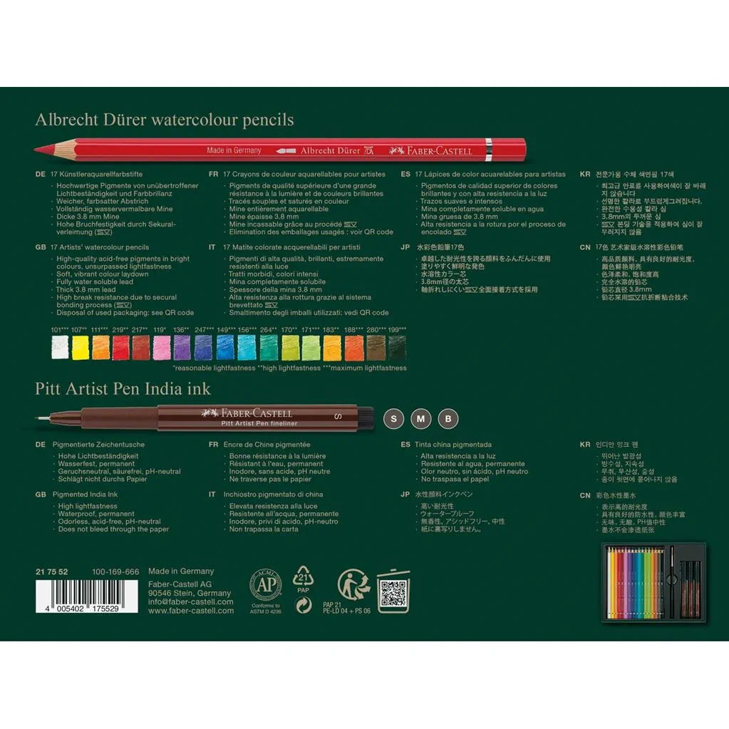 Faber-Castell Albrecht Dürer & Pitt Artist Pen Gift Set of 21