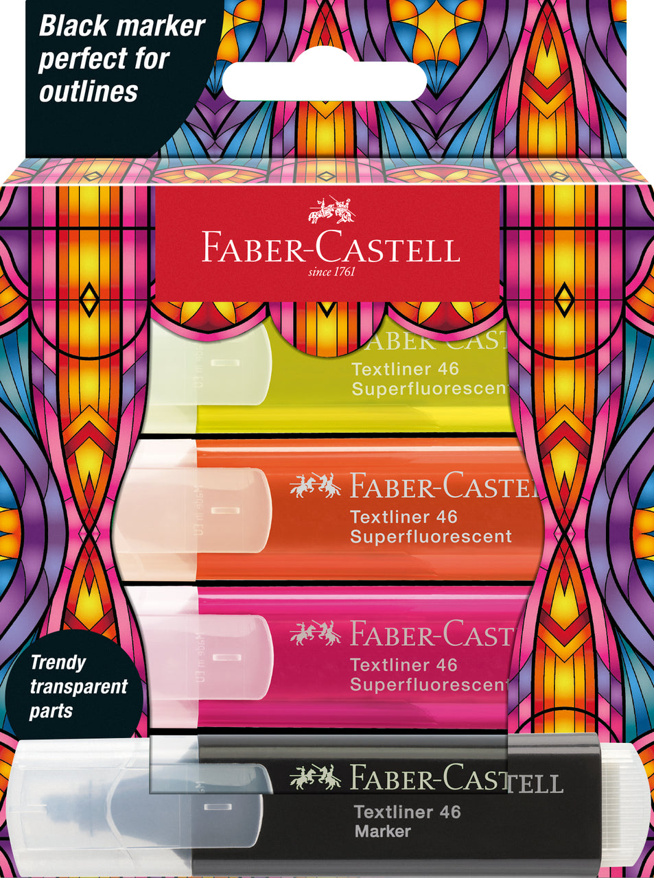 Faber-Castell Textliner Glassy Set of 4 - Superfluorescent