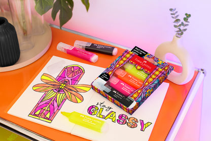 Faber-Castell Textliner Glassy Set of 4 - Superfluorescent