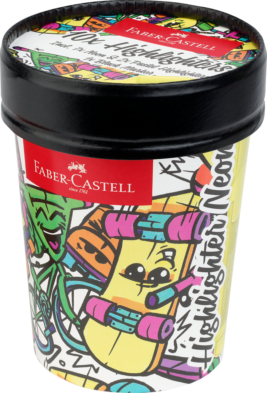 Faber-Castell Textliner Set of 10 Ice Cream Cup - Superfluorescent