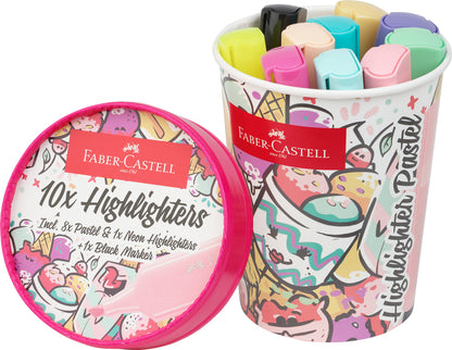 Faber-Castell Textliner Set of 10 Ice Cream Cup - Pastel