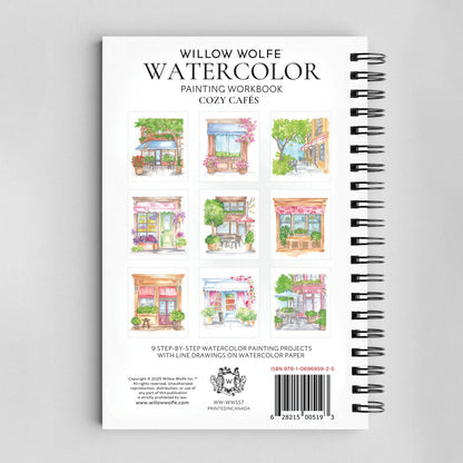 Willow Wolfe Watercolor Workbook - Cozy Cafes