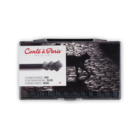 Conté à Paris - Sketching Pastel Carré Set of 12 - Black 2B