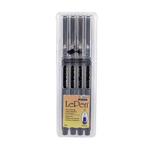 Marvy Uchida Le Pen 0.3mm Black Set of 4