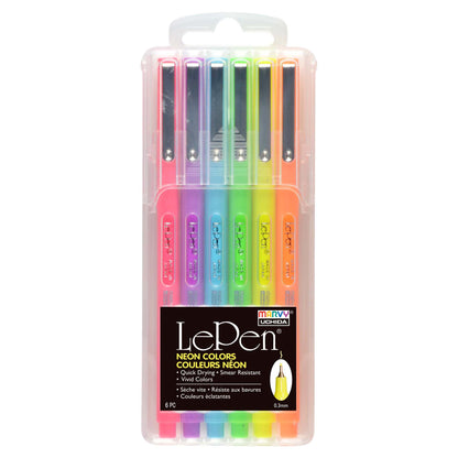 Marvy Uchida Le Pen 0.3mm Neon Set of 6