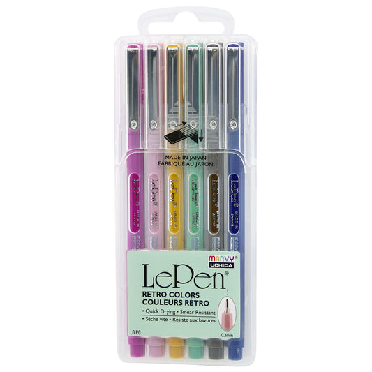 Marvy Uchida Le Pen 0.3mm Retro Set of 6