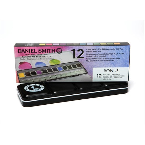 Daniel Smith Extra Fine Watercolors Half Pan - Metal Palette Inspiration Set of 12