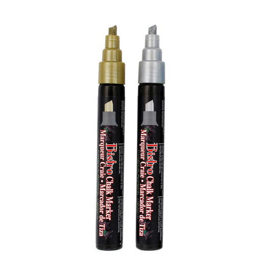 Marvy Uchida Bistro Chalk Marker Chisel Metallic Set of 2