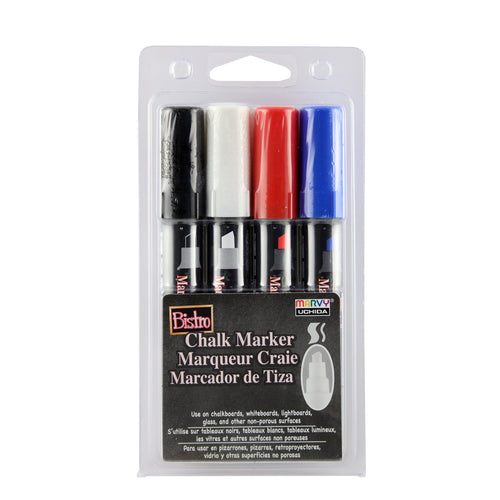 Marvy Uchida Bistro Chalk Marker Chisel Set of 4