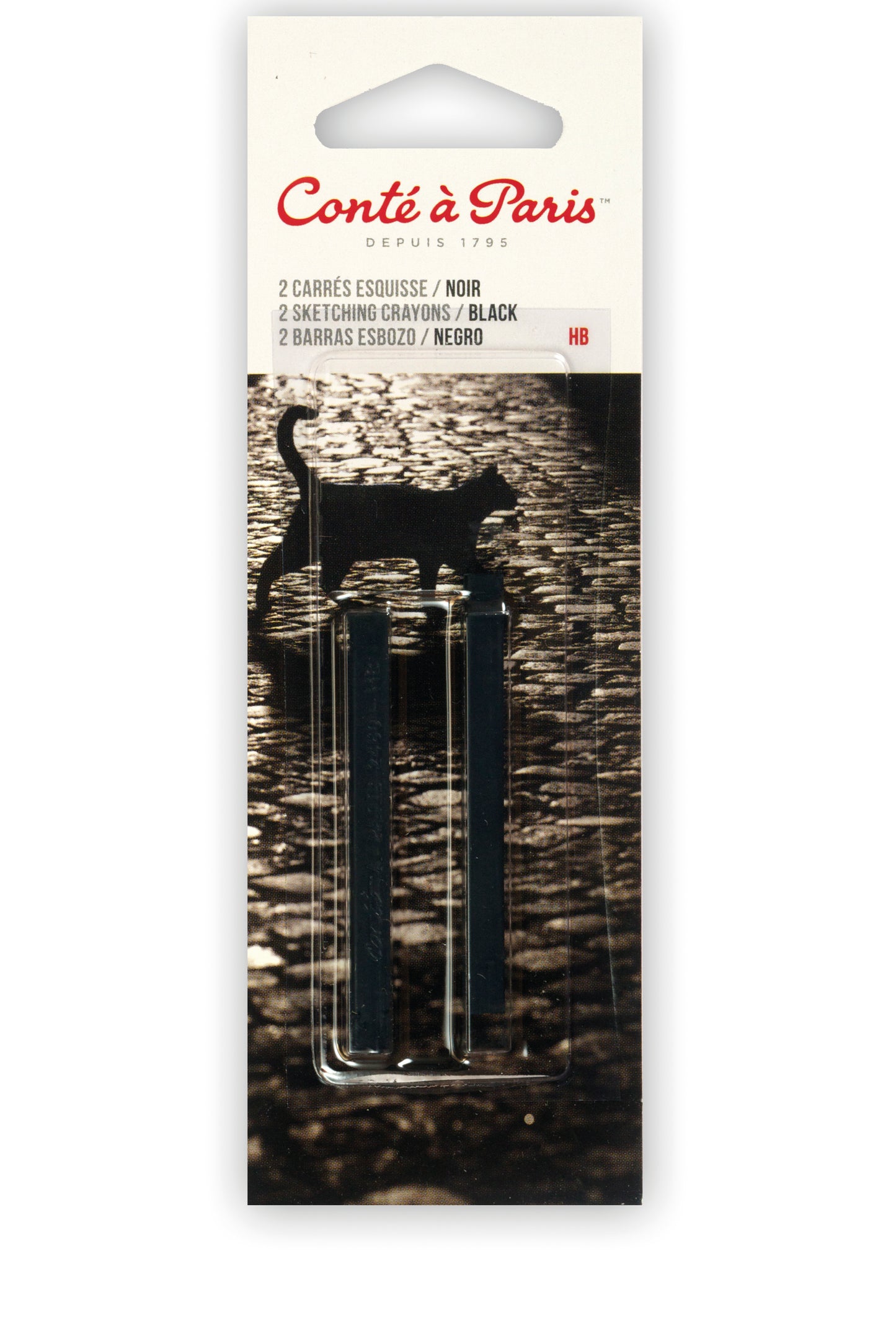 Conté à Paris Sketching Pastel Carré Set of 2 - Black HB