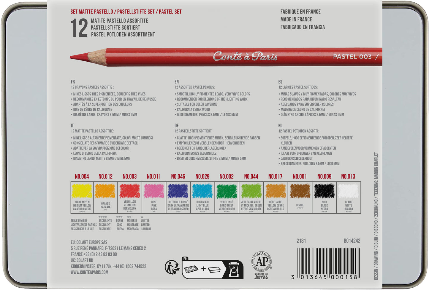 Conte Pastel Pencils Set of 12