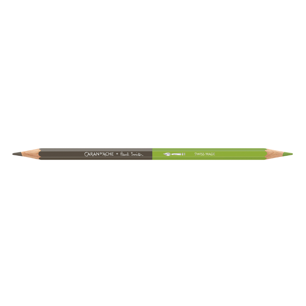 Caran d'Ache Paul Smith Crayon Bicolore Set de 12 (24 Couleurs) avec Pinceau - Édition Limitée
