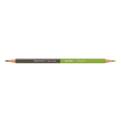 Caran d'Ache Paul Smith Crayon Bicolore Set de 12 (24 Couleurs) avec Pinceau - Édition Limitée