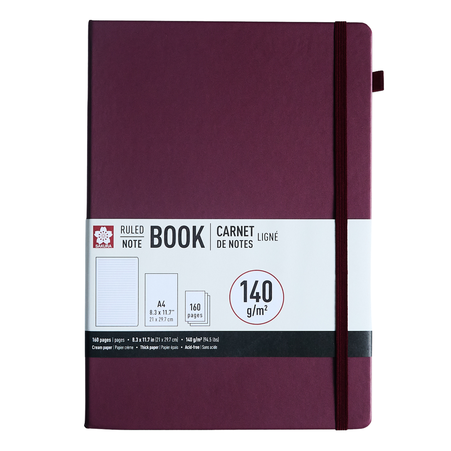 Sakura Notebook A4 Ruled - Mulberry