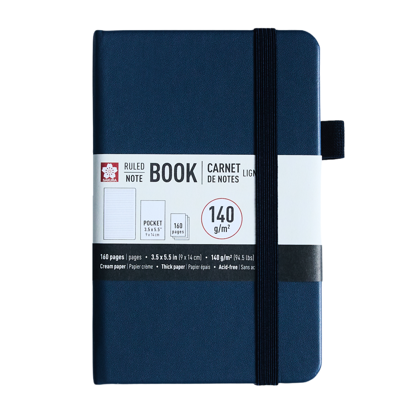 Sakura Notebook Pocket Ruled - Deep Indigo