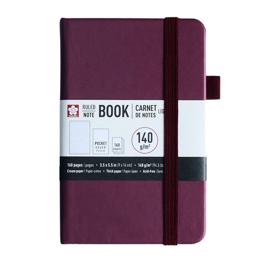 Sakura Notebook Pocket Ruled - Mulberry