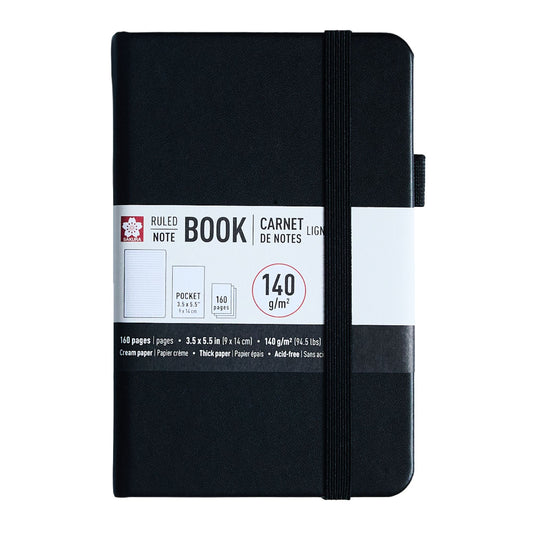 Sakura Notebook Pocket Ruled - Black