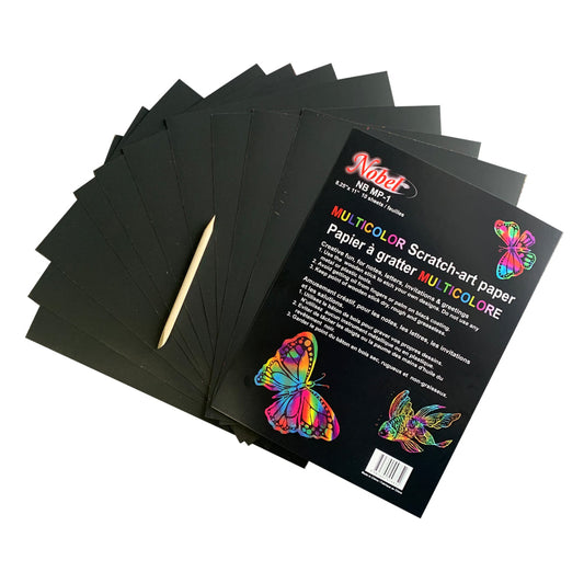 Nobel Multicolor Scratch Art Paper - 8.5" x 11"