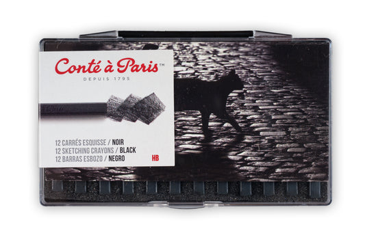 Conté à Paris - Sketching Pastel Carré Set of 12 - Black HB