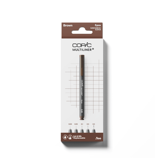 COPIC Multiliner+ Set of 5 Brown