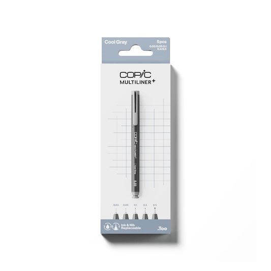 COPIC Multiliner+ Set of 5 Cool Gray