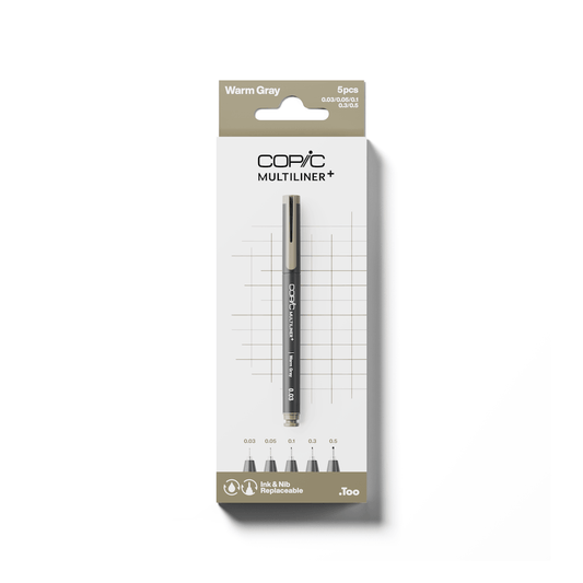 COPIC Multiliner+ Set of 5 Warm Gray