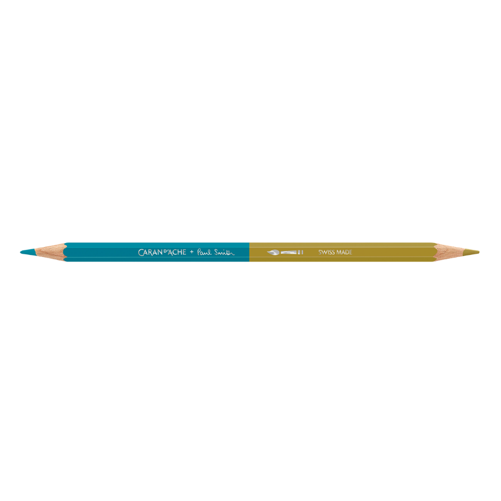 Caran d'Ache Paul Smith Crayon Bicolore Set de 12 (24 Couleurs) avec Pinceau - Édition Limitée