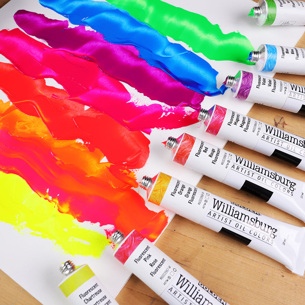 Williamsburg Oils - Fluorescent Colors Set of 8 x 22ml