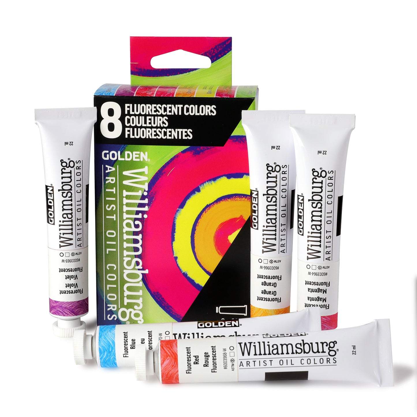 Williamsburg Oils - Fluorescent Colors Set of 8 x 22ml