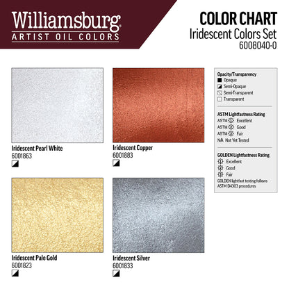 Williamsburg Oils - Iridescent Colors Set of 4 x 37ml