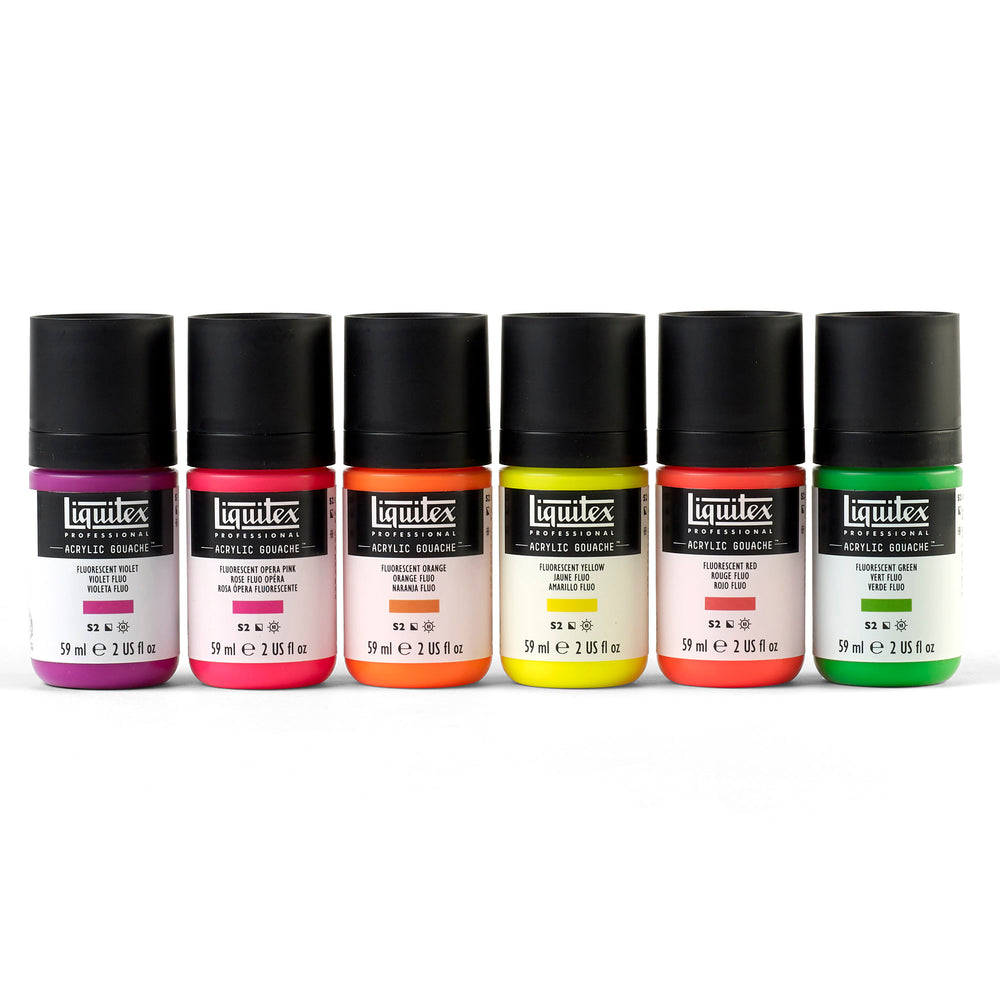 Liquitex Acrylic Gouache Fluorescent Set of 6 x 59ml