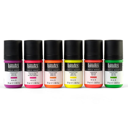 Liquitex Acrylic Gouache Fluorescent Set of 6 x 59ml