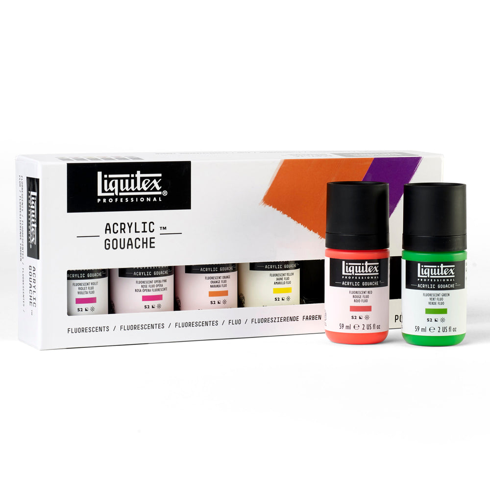 Liquitex Acrylic Gouache Fluorescent Set of 6 x 59ml