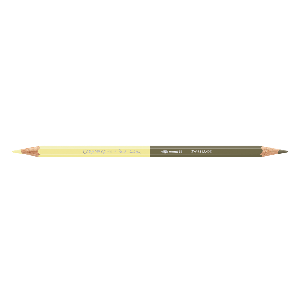 Caran d'Ache Paul Smith Crayon Bicolore Set de 12 (24 Couleurs) avec Pinceau - Édition Limitée