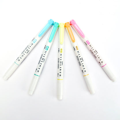 Zebra Mildliner Double Ended Highlighter Set of 5 - Fluorescent