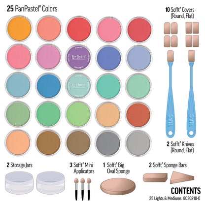 PanPastel Lights and Mediums Set of 25 - set contents