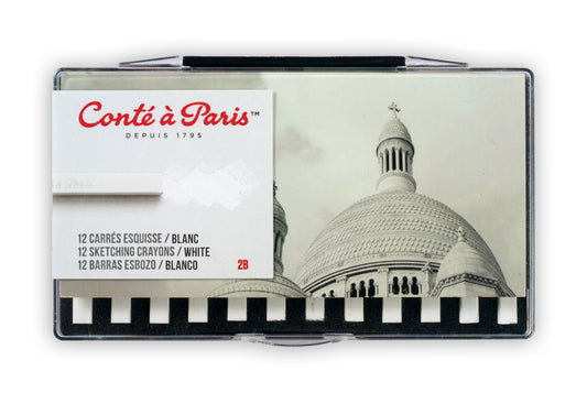 Conté à Paris - Sketching Pastel Carré Set of 12 - White 2B