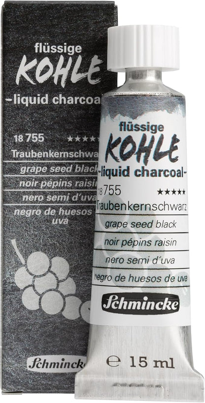 Schmincke Liquid Charcoal (Kohle) 15ml - Grape Seed Black